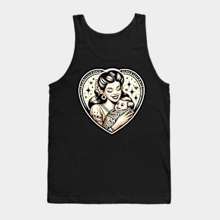 Vintage Motherhood Love Heart Symbol of Maternal Affection Tank Top